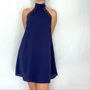 LuLu’s Dark navy blue halter tie dress